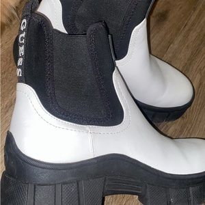 Black & White Guess Slip-On Boots